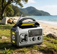 Radio de Emergencia Portátil de 20,000 mAh con Manivela, AM/FM/Multifuncional, Linterna LED, Energía Solar