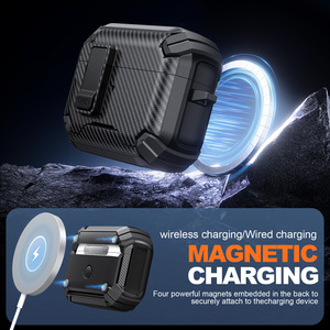 Estuche <span class=keywords><strong>de</strong></span> Fibra <span class=keywords><strong>de</strong></span> Carbono con Soporte para Auriculares <span class=keywords><strong>AirPods</strong></span> <span class=keywords><strong>Pro</strong></span> 2 <span class=keywords><strong>Pro</strong></span> 3, <span class=keywords><strong>Caja</strong></span> <span class=keywords><strong>de</strong></span> <span class=keywords><strong>Carga</strong></span> Inalámbrica, Protector <span class=keywords><strong>de</strong></span> Auriculares <span class=keywords><strong>de</strong></span> Moda para <span class=keywords><strong>Airpods</strong></span> 4 - Product Image 5