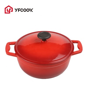 Juego de <span class=keywords><strong>ollas</strong></span> y sartenes antiadherentes, utensilios de cocina de hierro fundido, esmalte rojo, 6 piezas, buena calidad, venta directa de fábrica - Product Image 2