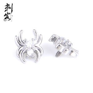 316L Edelstahl Vergoldeter Innengewindeter Krappenfassungs-CZ-<span class=keywords><strong>Spider</strong></span>-Top Verlobungs- und Hochzeits-Körperanhänger - Product Image 6