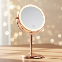 Miroir de maquillage intelligent à grossissement 3X personnalisé, miroir de maquillage de table nordique avec éclairage LED
