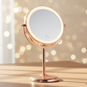 Espejo de Maquillaje Cosmético Inteligente con Aumento 3X, Espejo de Maquillaje <span class=keywords><strong>LED</strong></span> Nórdico de Sobremesa con Luz - Product Image 1