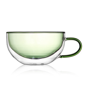 Offre spéciale Tasses à café en verre transparent à double paroi et <span class=keywords><strong>eau</strong></span> potable personnalisées Tasse avec poignée - Product Image 1