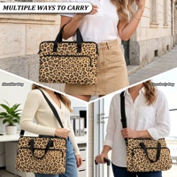 Sacoche pour ordinateur portable à imprimé léopard, compatible avec MacBook Pro, sac de travail carré pour le bureau, sac d'ordinateur professionnel avec poches et sangle