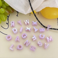 Perles de lettres en acrylique à grand trou, alphabet A-Z, couleurs mélangées UV Jelly, breloques pour sangle de téléphone, accessoires faits main DIY
