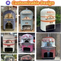 Commercial grand Four Horno Para De a Gaz extérieur charbon de bois rond Napoli grand four à Pizza à gaz gpl naturel électrique 500 c