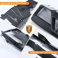 Kit carrosserie en fibre de carbone sèche style AD pour Chevrolet Corvette C8 : Lame avant, prises d'air avant, jupes latérales, diffuseur arrière