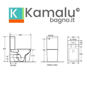 Juego de baño montado en el suelo sin montura Kamalu, artículos sanitarios con asiento de cierre suave, - Product Image 4