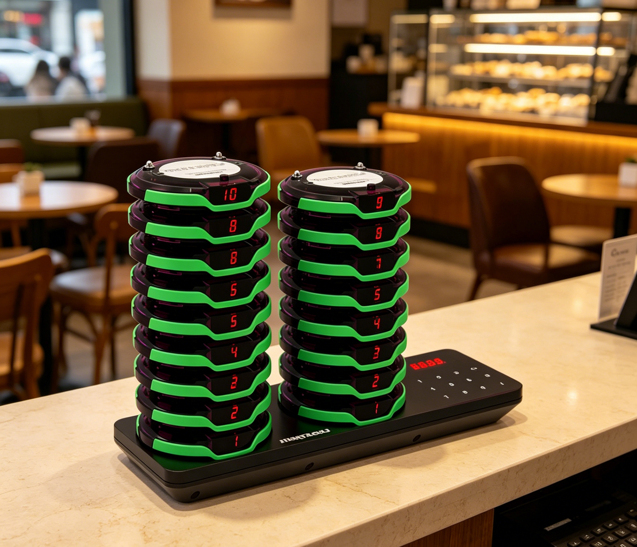 <strong>Wireless</strong> Coaster Pager Calling <strong>System</strong> <strong>Restaurant</strong> <strong>Table</strong> Paging Buzzers for Cafe Hospital Clinic Customer Queue Service ABS