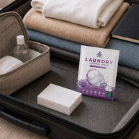 Feuilles de lessive de voyage en gros, parfum lavande, fournitures de nettoyage du linge, emballage personnalisé, feuilles de lessive dissolvables