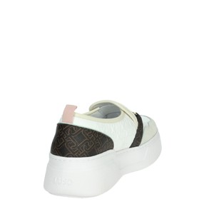 Scarpe basse Slip-On da donna BA4091 PX483 bianco/marrone in vera pelle per la stagione autunnale in pelle con stampa antiscivolo - Product Image 3