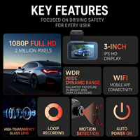 Caméra de tableau de bord pour voiture, fabrication OEM directe, 2 canaux, 1080P Ultra HD, vision nocturne, enregistrement en boucle, pour voiture particulière, SUV, taxi, A2Pro