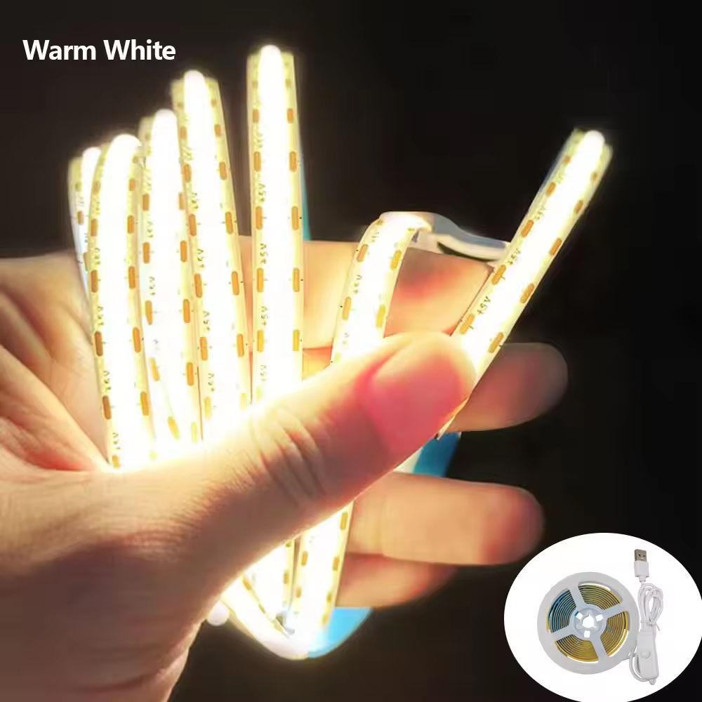 5V COB Flexible Light with USB Tape Switch Live Fill Light Atmosphere Mirror Headlight Gaming Room Decorative Light Strip · image 5