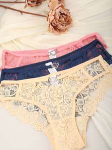 กางเกงชั้นในลายลูกไม้สำหรับผู้หญิงชุดชั้นในลูกไม้นุ่มสีใสสำหรับเด็กผู้หญิง - Product Image 3