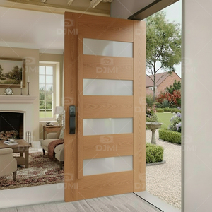 Puerta de Entrada Pivotante de Madera Maciza de Teca Residencial <span class=keywords><strong>Caribe</strong></span>ña, Estilo de Grano de Madera Natural Oscuro - Product Image 3