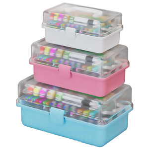 Baolian – boîte à outils artistiques, boîte de rangement transparente à 3 couches pour fournitures de peinture pour étudiants, étui d'organisation multifonctionnel - Product Image 5