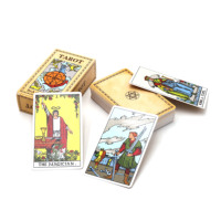 Vente en gros de jeux de tarot classiques personnalisés avec logo, 78 cartes, jeu de tarot, cartes de tarot avec guide, en vente