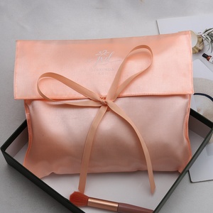 Luxury Super Soft Pink Satin Pouch Custom High Quality Satin Drawstring <b>Bag</b> Silk Packaging <b>Dust</b> <b>Bag</b> Pouch - Product Image 6