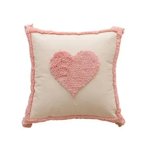 Almohada de sofá con mechones rosas, nuevo hogar, Pequeño amor fresco, almohada desmontable, combinación de funda de almohada