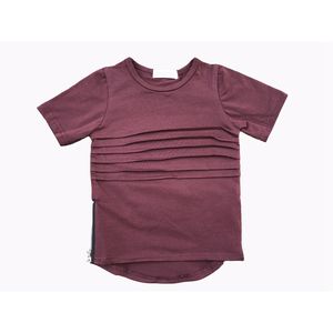 Camiseta de Algodón de Buena Calidad para Niños, Camiseta con Cierre para Niños, Top para Niños y Niñas, Camiseta Larga con Rayas y Cierre en el Bajo - Product Image 3