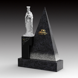 <span class=keywords><strong>Pierre</strong></span> <span class=keywords><strong>tombale</strong></span> de conception de modèle de granit de type pyramide triangulaire avec la sculpture de la <span class=keywords><strong>Vierge</strong></span> <span class=keywords><strong>Marie</strong></span> - Product Image 6