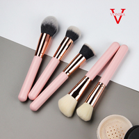 Vonira — ensemble de pinceaux de maquillage professionnels, kit d'outils de Make-Up professionnels, en poils de chèvre naturels, poudre de visage synthétique, Contour, Blush, pour les yeux, 12 pièces