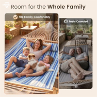 Hamac suspendu populaire pour jardin, capacité 500 lb, bleu, 2 personnes, matelassé, avec barre de répartition