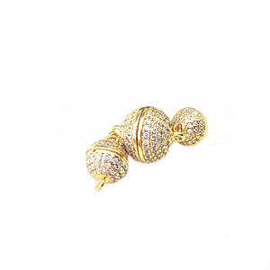 Cierre magnético para collar, circonita redonda, chapado en cobre, oro y plata, para hacer collares, accesorios de joyería - Product Image 3