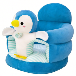 Customized Penguin <b>sofa</b> plush, Penguin sitting chair plush, Cute penguin stuffed animal, Blue penguin plush seat toy - Product Image 4