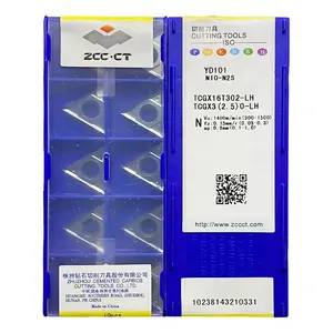 ZCC TCGX YD101 TCGX16T302-LH, TCGX16T304-LC, TCGX16T304-LH คาร์ไบด์แทรก CNC กลึงเดิม 100%