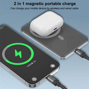 TKT 10000 мАч супер тонкое портативное зарядное устройство Беспроводная Быстрая Зарядка <span class=keywords><strong>Power</strong></span> <span class=keywords><strong>Bank</strong></span> для iPhone & TWS наушники из алюминиевого сплава материал - Product Image 4