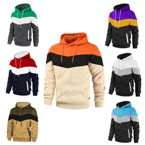 Logo personalizzato con cappuccio in poliestere cotone Color Block Logo Design Hoddies uomo Anti-Pilling produttore di <span class=keywords><strong>abbigliamento</strong></span> Club festa di compleanno - Product Image 1