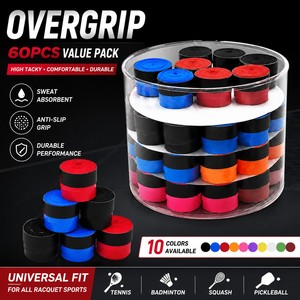 Lot <span class=keywords><strong>de</strong></span> 60 pièces/baril – Bande <span class=keywords><strong>de</strong></span> grip perforée multicolore pour pickleball, haute adhérence, anti-transpiration, en PU, pour entraînement et tournois - Product Image 1