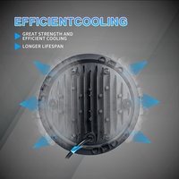 Projecteur de travail LED rond de 7 pouces 50W avec 5 LED et anneau halo pour voiture tout-terrain, tracteur, camion, SUV