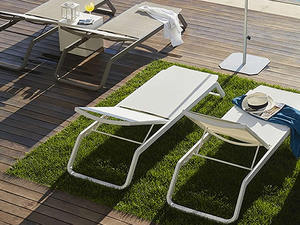 Mobilier de plage de haute qualité cadre en aluminium fronde chaise longue empilable extérieure chaise longue - Product Image 4