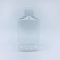 Bouteilles de lavage des mains vides carrées 100ml en PET de haute qualité personnalisées avec capuchon à rabat pour usage domestique