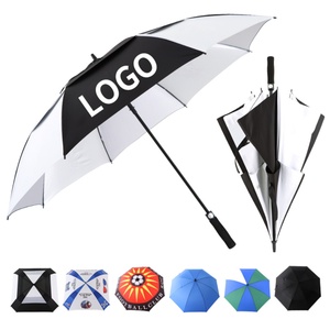 Wholesale Large Size Custom Logo Double Canopy Straight Umbrella 68 Inch Golf Umbrella Business Gifts Strong Windproof <b>Frame</b> - Product Image 2
