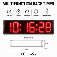 Temporizador de Maratón LED de 6 Dígitos y 8 Pulgadas Ganxin, Reloj Digital de Cuenta Regresiva para Deportes al Aire Libre, Resistente al Agua, Cronometraje de Carreras