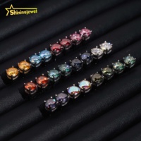 Boucles d'oreilles clous en moissanite multicolore rose, argent 925, certificat GRA, 0,5 ct, 1 ct, classiques, vente en gros