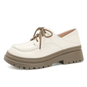 Women Casual Round Toe Walking Platform Shoes Thick Soled Low Top Dress <b>Lace</b> up Shoes for Women - Product Image 1