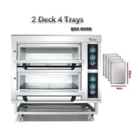 Four à gaz à double étage Yearmay, 4 plateaux, 220V, en acier inoxydable, pour la cuisson de pizzas, gâteaux et pains, directement de l'usine