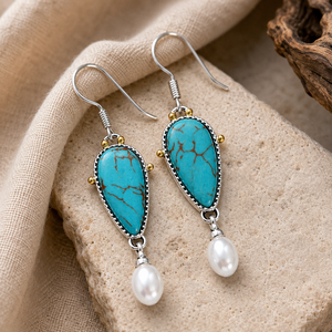 Orecchini Pendenti con Perle in Stile Bohémien per Donne, Accessori per Orecchie da Indossare Quotidianamente in Stile Vintage - Product Image 3