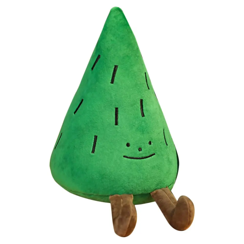 Kawaii Smile Expression Bamboo Shoot Cushion with Legs Green Plants Recognize Plush Tool Bamboo Plushie Learning Toys for Kids