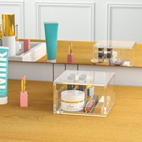 Organisateur de bureau pliable en acrylique écologique avec base dorée – Boîte de rangement et de présentation fonctionnelle et élégante, recyclable