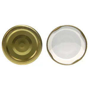 Prix usine 38mm 43mm 48mm 58mm 63mm 70mm 82mm couvercle de pot de maçon en métal fermenté doré pour couvercles de bouteilles en verre