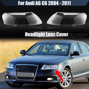 ฝาครอบไฟหน้าแบบใส  เลนส์ครอบโคมไฟหน้า  ฝาครอบไฟหน้า  อะคริลิค สำหรับ Audi A6 C6 ปี 2004 2005 2006 2007 2008 2009 2010 2011 - Product Image 1