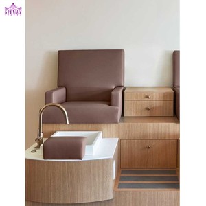 Offre Spéciale de luxe touffeté <span class=keywords><strong>en</strong></span> cuir pied <span class=keywords><strong>Spa</strong></span> pédicure chaise banc Base <span class=keywords><strong>en</strong></span> <span class=keywords><strong>bois</strong></span> Double station de pédicure <span class=keywords><strong>à</strong></span> <span class=keywords><strong>vendre</strong></span> - Product Image 2