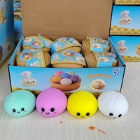 Kotak Misteri Squishies Dumpling Warna-Warni Berkilauan, Bola Anti Stres Bentuk Bakpao, Mainan Sensorik Fidget, Makanan Anti Stres, Bola Remas