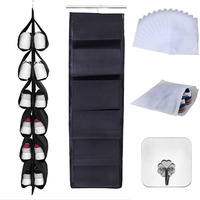 Ensemble de 12 sacs de rangement pour chaussures pliables en tissu non tissé écologique, organisateur mural minimaliste suspendu, couleur personnalisée