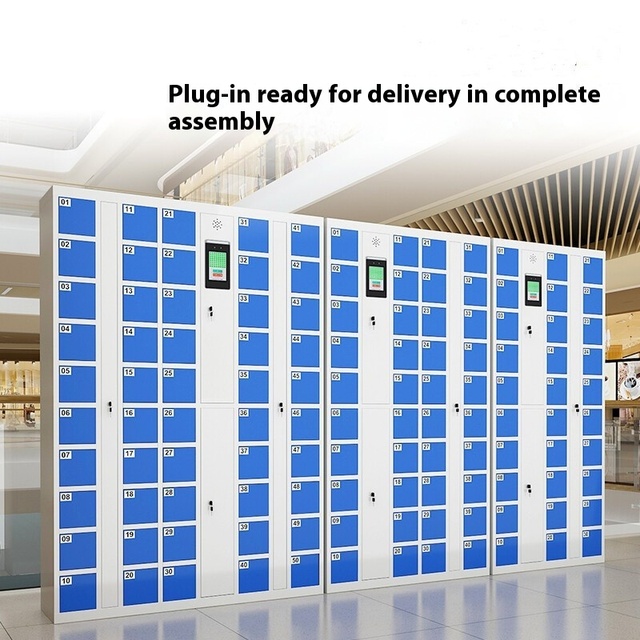 Modern Supermarket Electronic Bag Storage Cabinet Smart Commercial Furniture Infrared Barcode Swipe Card Access for Shopping